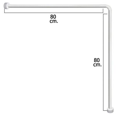 Universal White Aluminum Shower Curtain Rod 80x80 cm.