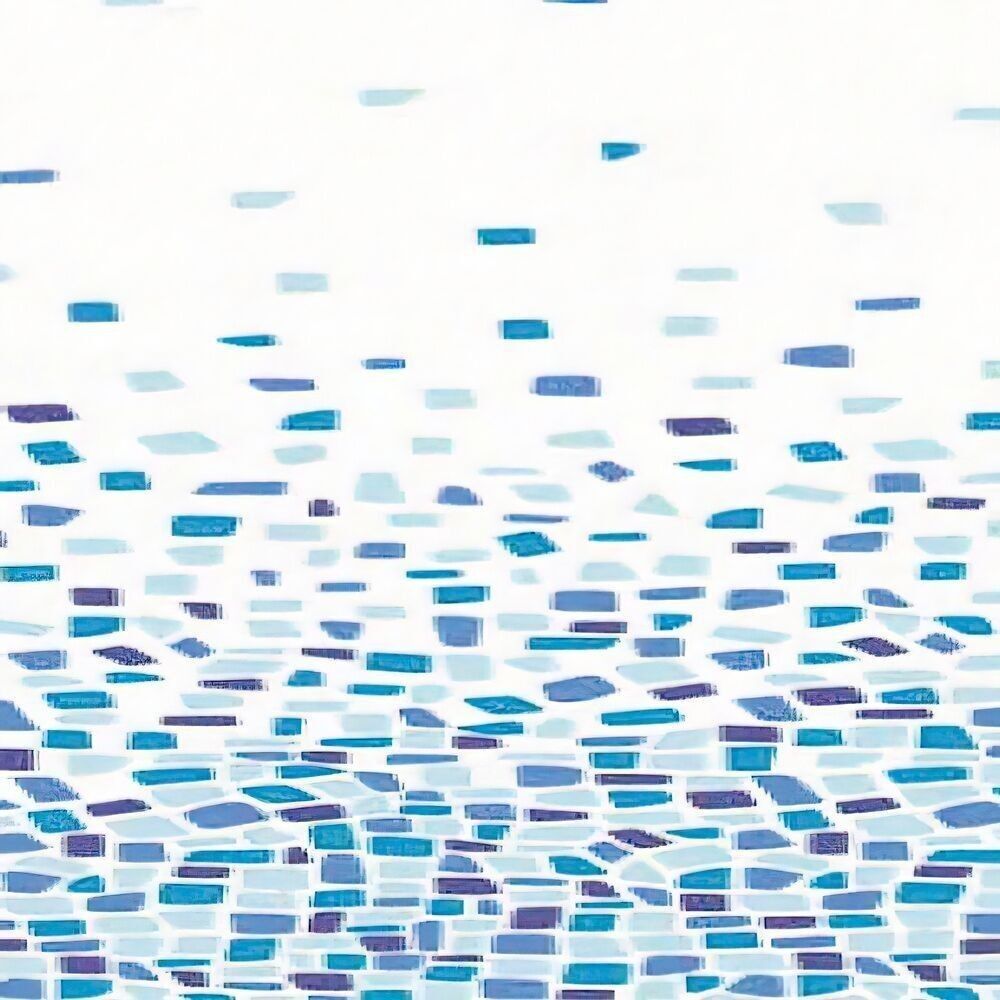 Blue Square Fabric Shower Curtain 180x200 cm.