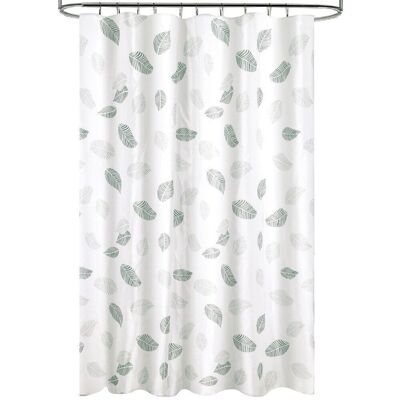 Leaves Fabric Shower Curtain 180 x 200 cm. Bathroom curtain, waterproof fabric curtain with rings