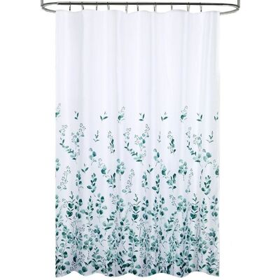 Rideau de douche en tissu fleuri 180 x 200 cm. Rideau de salle de bain, rideau en tissu imperméable avec anneaux