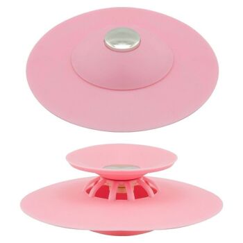 Bouchon d'évier de baignoire universel en silicone avec panier " 10 cm.