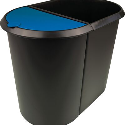 System Papierkorb "the double" 20 + 9L - schwarz / blau