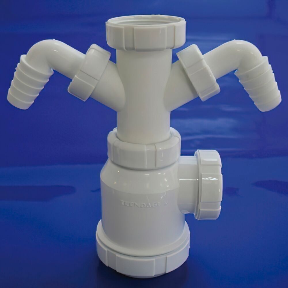 Sifone Bottiglia Allungabile T-4-TD 1 1/2 2 Uscite Lavatrice