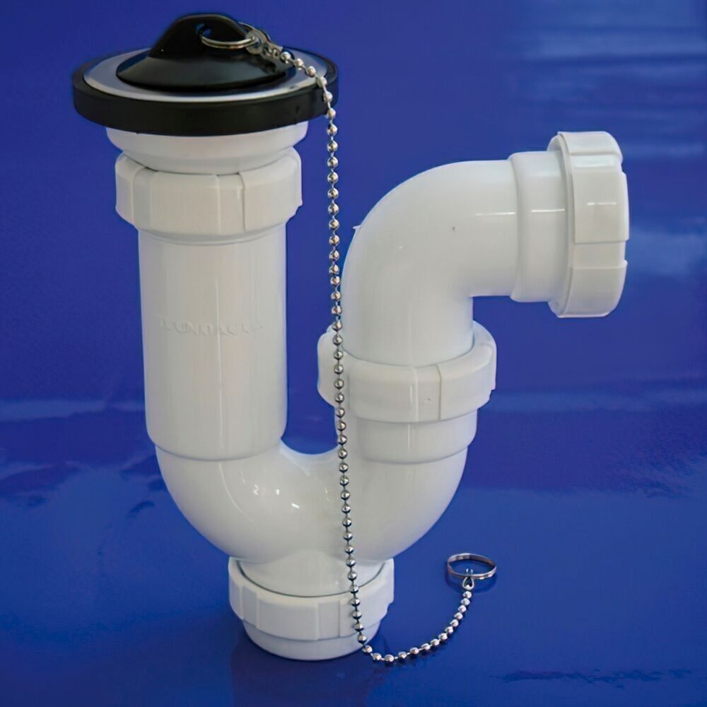 Sifone Curvo Estensibile T-30-C 1 1/2, con Valvola e Tappo