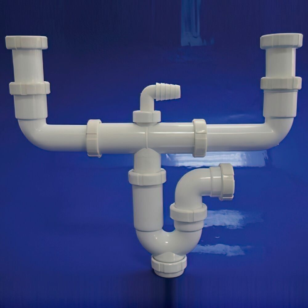 Doppelsiphon mit Armatur T-47 1 1/2 Abgang 40