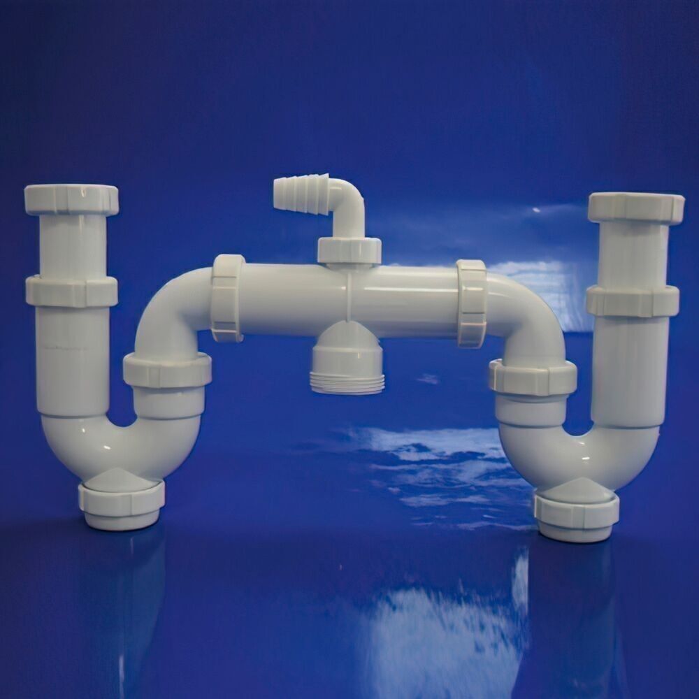 Doppelsiphon mit T-50 1 1/2 extra langer Armatur