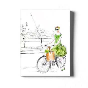 Tour à vélo sur l'Elbe - carte avec noyau de couleur et enveloppe | 072 2