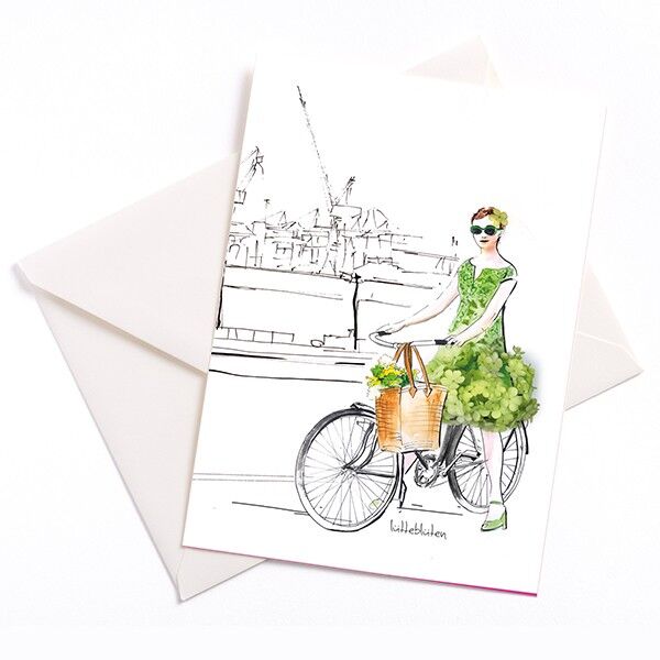 Giro in bicicletta sull'Elba - biglietto con anima colorata e busta | 072