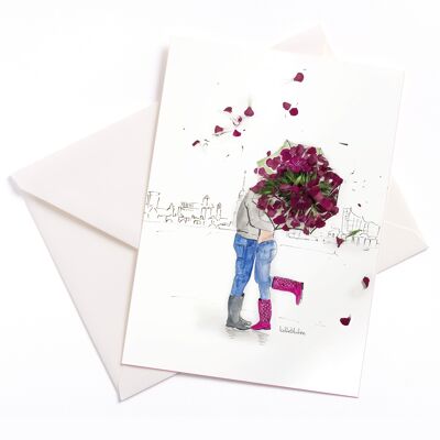 I Love Hamburg - card with color core and envelope | 069