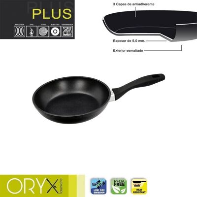 Oryx Non-Stick Plus Aluminum Frying Pan, Forged, Induction Suitable, PFOA Free, Diameter 20 cm, Thickness 5 mm.