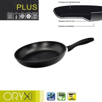 Oryx Non-Stick Plus Aluminum Frying Pan, Forged, Induction Suitable, PFOA Free, Diameter 26 cm, Thickness 5 mm.