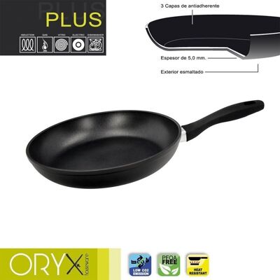 Oryx Non-Stick Plus Aluminum Frying Pan, Forged, Induction Suitable, PFOA Free, Diameter 28 cm, Thickness 5 mm.