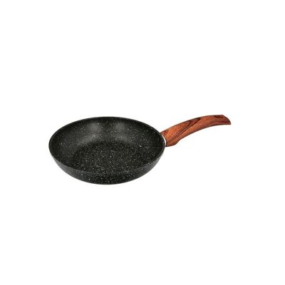 Non-stick Forged Aluminum Frying Pan "20 x 4.5 cm. Rubberized Handle / 5 layers / Stone Finish / Suitable for All Types of Kitchens