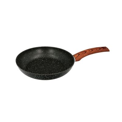 Non-stick Forged Aluminum Frying Pan "24 x 5 cm. Rubberized Handle / 5 layers / Stone Finish / Suitable for All Types of Kitchens