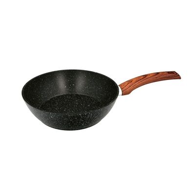 Non-stick Forged Aluminum Frying Pan "24 x 7 cm. Rubberized Handle / 5 layers / Stone Finish / Suitable for All Types of Kitchens