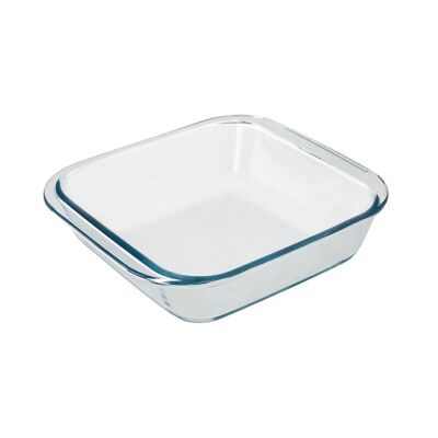 Square Borosilicate Glass Oven Dish 1, 1 liters.  18x18cm.  Ideal Mixtures, Salads, Desserts, Cooking, Pastries. BPA free