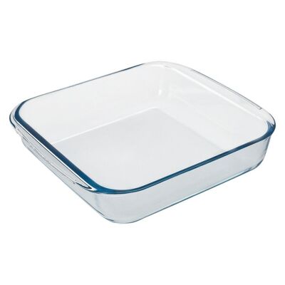 Square Borosilicate Glass Oven Dish 1, 1L.  20.7x20.7cm.  Ideal Mixtures, Salads, Desserts, Cooking, Pastries. BPA free