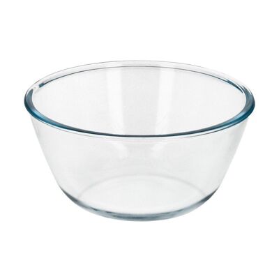 Glass Bowl, Ideal for Mixing.  1.5 liters.  BPA Free, Borosilicate Glass.Salads, Desserts, Cooking, Pastries