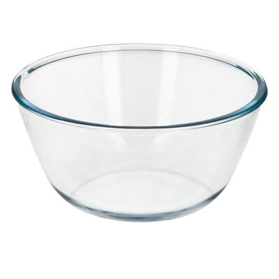 Glass Bowl, Ideal for Mixing.  2.0 Liters.  BPA Free, Borosilicate Glass.Salads, Desserts, Cooking, Pastries