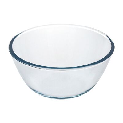 Glass Bowl, Ideal for Mixing.  2.5 liters.  BPA Free, Borosilicate Glass.Salads, Desserts, Cooking, Pastries