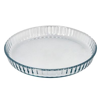 Ofenform aus Borosilikatglas, gewellt, 28 cm. Ideal für Desserts, Kochen, Gebäck, Kuchen, Quiche, BPA-frei