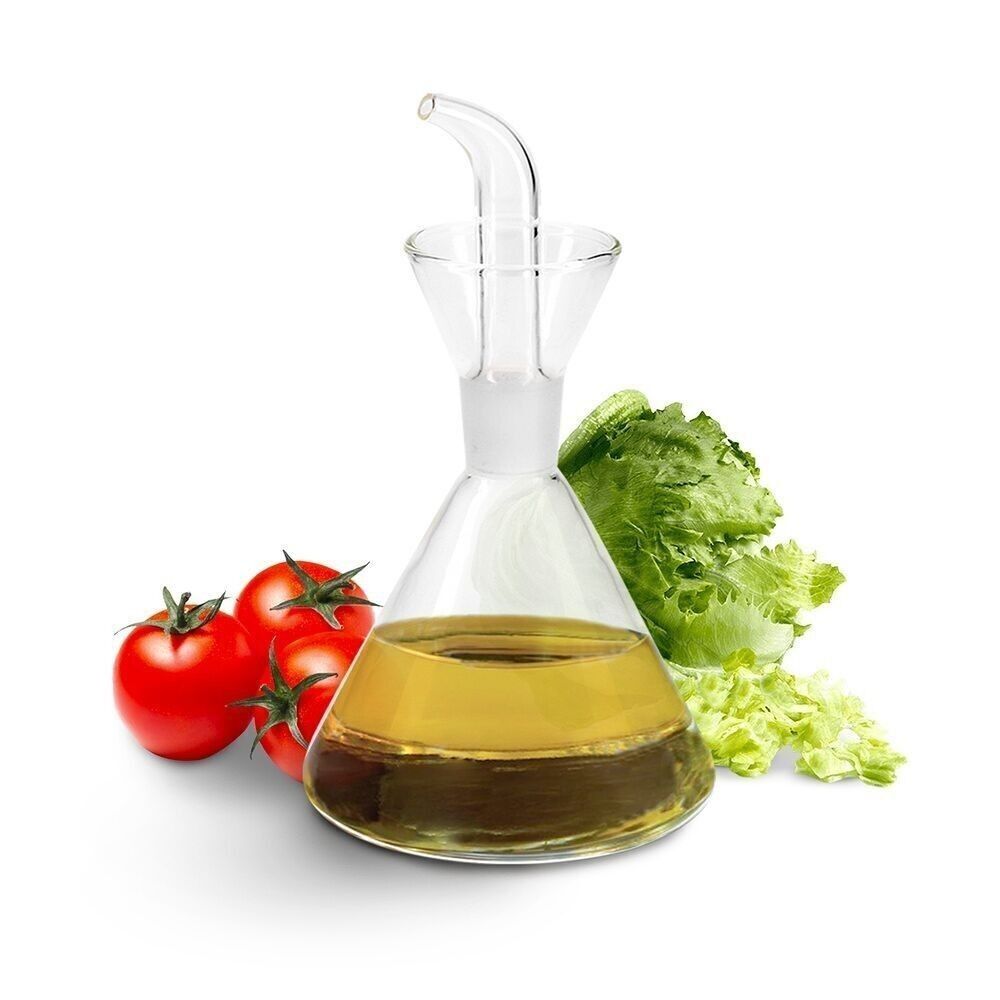 Glass oil bottle with anti-drip system, capacity 500 ml.