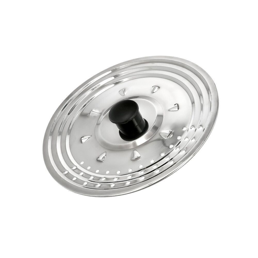 Multipurpose Stainless Steel Lid "21 cm.  Use Anti-Splash Lid and Drainer. Adjustable Lid Different Measurements