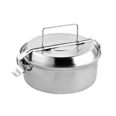 Stainless Steel Metal Lunch Box With 2 Plates "16 cm. Lunch Box, Metal Lunch Box, Metal Food Holder,