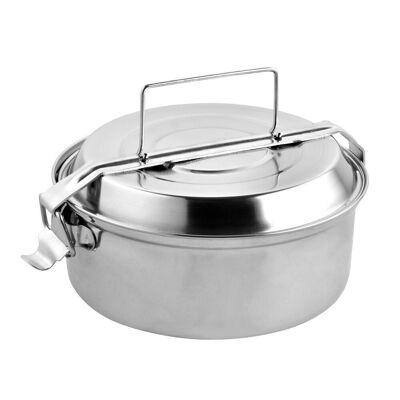 Stainless Steel Metal Lunch Box With 2 Plates "18 cm. Lunch Box, Metal Lunch Box, Metal Food Holder,