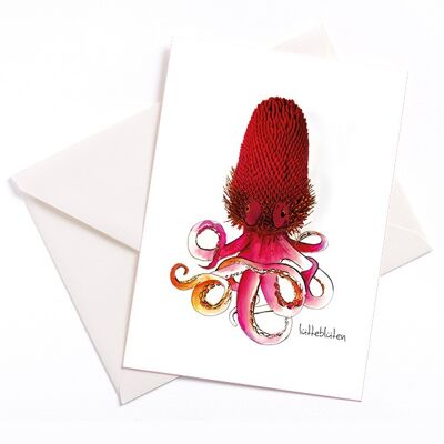 Banksia Octopus - Tarjeta con Núcleo de Color y Sobre | 080