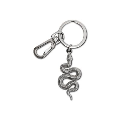 Enamel Keychain "Silver Snake"