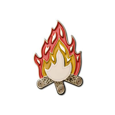Emaille-Pin „Campingfeuer“