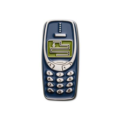 Spilla smaltata "Brick Phone 3310 Snake"