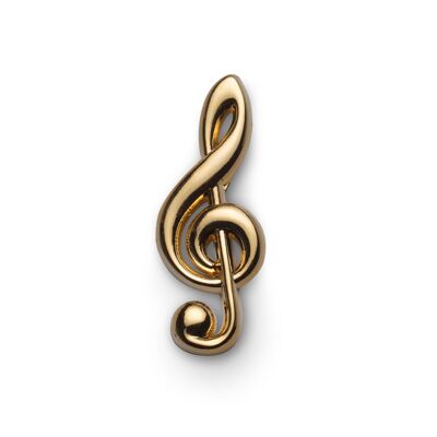 Goldene Anstecknadel „Violinschlüssel“
