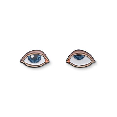 Emaille-Pins „Rollende Augen“