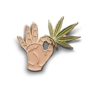 Emaille Pin „Cannabis“
