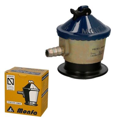 Monfa Butane Gas Regulator (50 Grms./cm2) Gas Artichoke, Butane Gas Regulator.  Pressure 50 mbar. Flow rate 2.5 Kg/hour