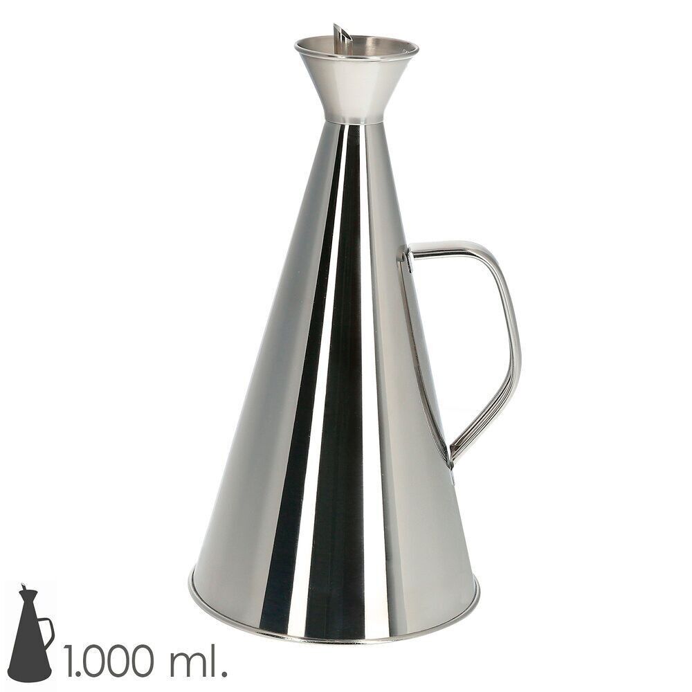 Bottiglia per Olio Antigoccia in Acciaio Inox da 1000 ml.