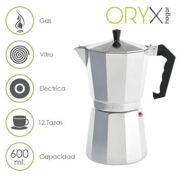 Cafetière en aluminium 12 tasses (600 ml.) classique