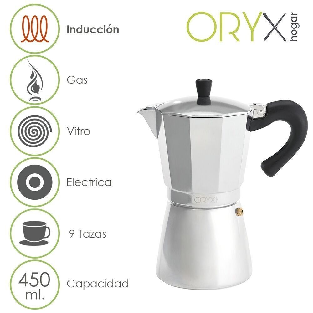 Cafetière à induction en aluminium 9 tasses (450 ml.) 
