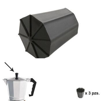 Bouton de café en aluminium classique 2 / 3 / 6 / 9 et 12 tasses (3 pièces)