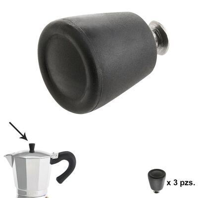 Aluminum Induction Coffee Maker Knob 6 / 9 / 12 Cups (3 pieces)