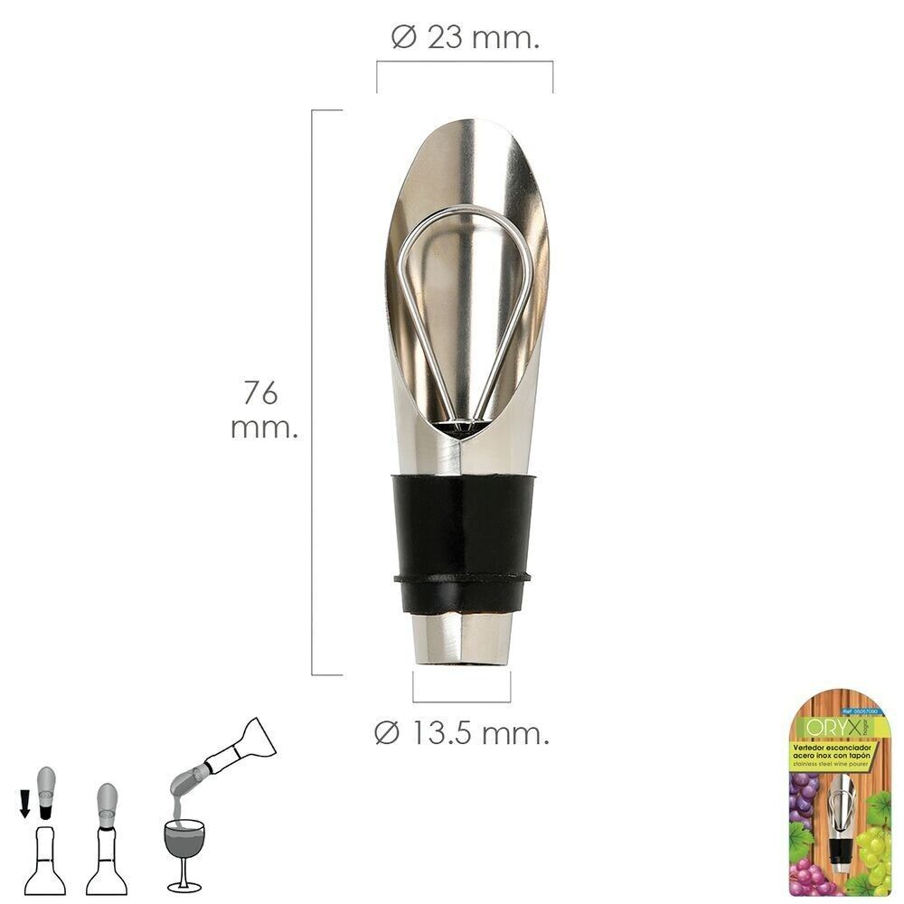 Stainless Steel Wine Pourer With Stopper