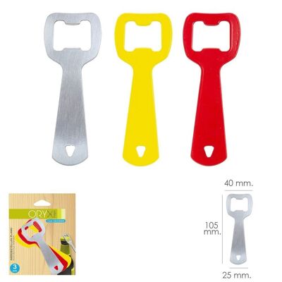 Flat Bottle Openers Assorted Colors 3 pieces