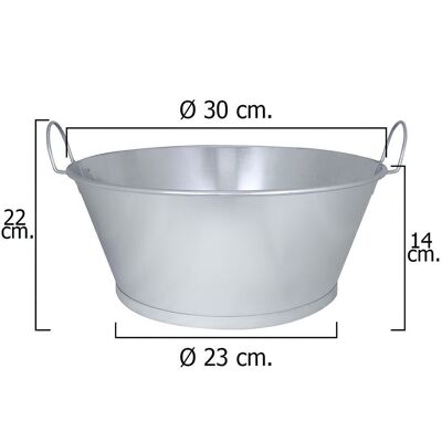 Galvanized Bathroom Basin 12" 30x14 cm.   6 Liters