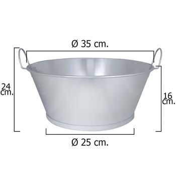 Lavabo de salle de bain galvanisé 14" 35x16 cm. 10 Litres