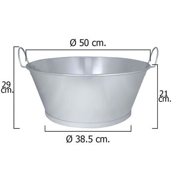 Lavabo de salle de bain galvanisé 20" 50x21 cm. 30 Litres