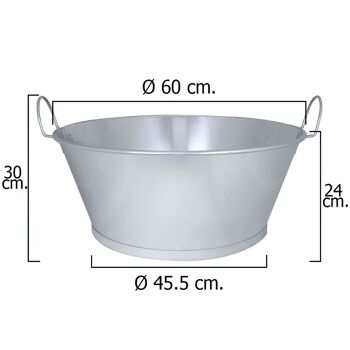 Lavabo de salle de bain galvanisé 24" 60x24 cm. 46 Litres