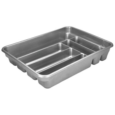 Plastic Cutlery Holder For Drawer.  Silver Color 40x30x7 cm.