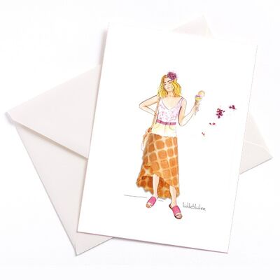 Hm ... there is ice cream - card with color core and envelope | 022
